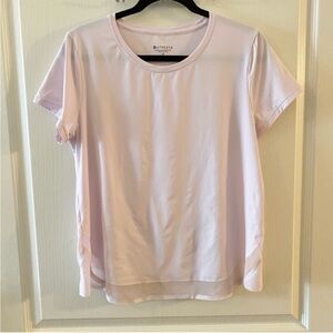 ATHLETA TOP, Size LP, Light Pink Cadence Short Sleeve Athleisure Tee, Excellent.